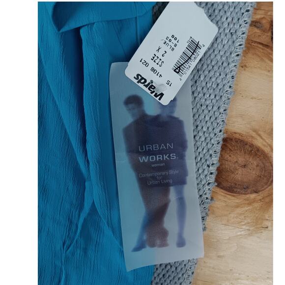 Vtg Urban Works Blouse Women's 2X Light Ice Blue 80s Breathable Summer Casual - Picture 4 of 11